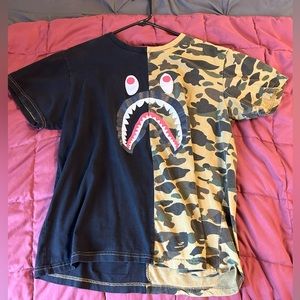 A Bathing Ape WGM Vintage Green/Camo/Black Shark T-shirt